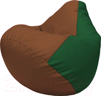 Бескаркасное кресло Flagman Груша Макси Г2.3-0701 (коричневый/зелёный)