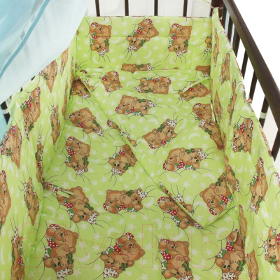 Комплект постельный для малышей Fun Ecotex Сони / FE 10024 (3пр, зеленый)