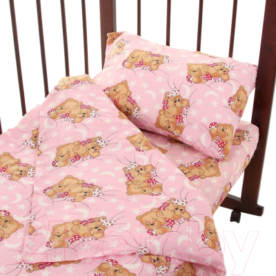 Комплект постельный для малышей Fun Ecotex Сони / FE 10024 (3пр, розовый)