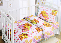 Комплект постельный для малышей Fun Ecotex Мишка-малышка / FE 10047 (3пр, розовый) - 