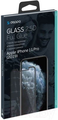 Защитное стекло для телефона Deppa 2.5D Full Glue для iPhone 11 Pro / 62588 (черный)