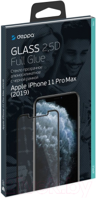 Защитное стекло для телефона Deppa 2.5D Full Glue для iPhone 11 Pro Max / 62590