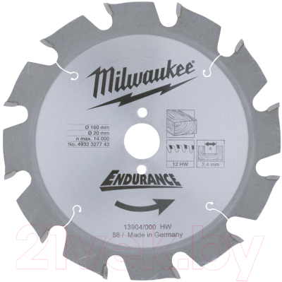 Пильный диск Milwaukee 4932256388