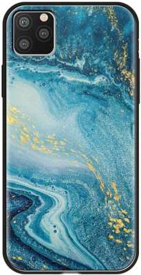 Чехол-накладка Deppa Glass Case для iPhone 11 Pro / 87253 (голубой агат)