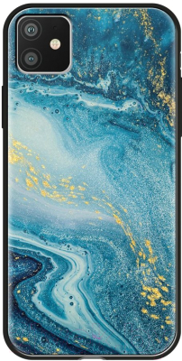 Чехол-накладка Deppa Glass Case для iPhone 11 / 87260 (голубой агат)