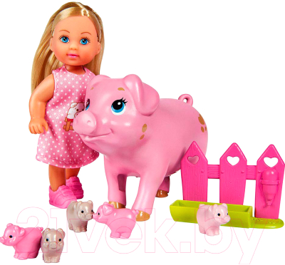 Кукла с аксессуарами Simba Эви со свинкой и поросятами / 5733337