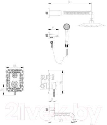 Душевая система ZORG A 104 DS BR / AZR 502 DS-7-1 BR