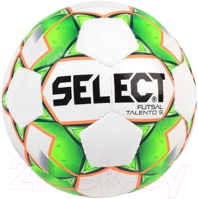 Футбольный мяч Select Futsal Talento 9 / 852615 (размер 2, белый/зеленый/оранжевый)