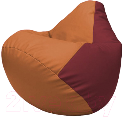 Бескаркасное кресло Flagman Груша Макси Г2.3-2021 (оранжевый/бордовый)