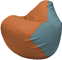 Бескаркасное кресло Flagman Груша Макси Г2.3-2036 (оранжевый/голубой) - 