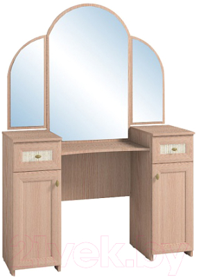 Туалетный столик с зеркалом Глазов Милана 1 (дуб отбеленный)