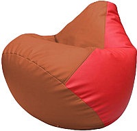 Бескаркасное кресло Flagman Груша Макси Г2.3-2309 (оранжевый/красный) - 