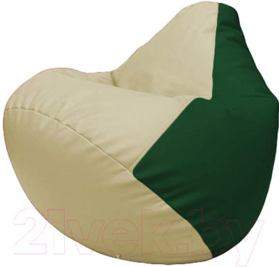 Бескаркасное кресло Flagman Груша Макси Г2.3-1001 (светло-бежевый/зеленый)