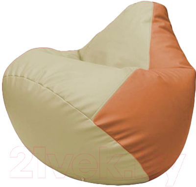 Бескаркасное кресло Flagman Груша Макси Г2.3-1020 (светло-бежевый/оранжевый)