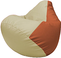 Бескаркасное кресло Flagman Груша Макси Г2.3-1023 (светло-бежевый/оранжевый) - 