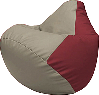 Бескаркасное кресло Flagman Груша Макси Г2.3-0221 (светло-серый/бордовый) - 