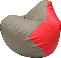Бескаркасное кресло Flagman Груша Макси Г2.3-0209 (светло-серый/красный) - 
