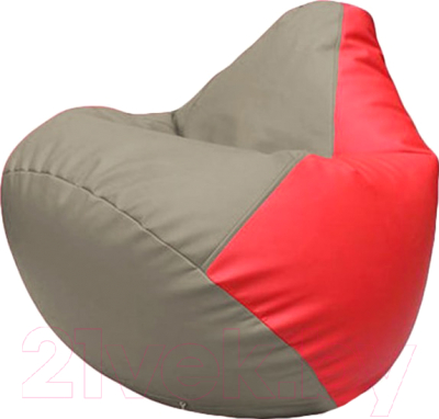 Бескаркасное кресло Flagman Груша Макси Г2.3-0209 (светло-серый/красный)