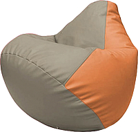 Бескаркасное кресло Flagman Груша Макси Г2.3-0220 (светло-серый/оранжевый) - 