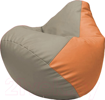 Бескаркасное кресло Flagman Груша Макси Г2.3-0220 (светло-серый/оранжевый)