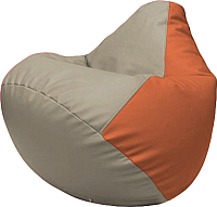 Бескаркасное кресло Flagman Груша Макси Г2.3-0223 (светло-серый/оранжевый) - 