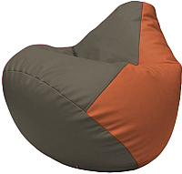 Бескаркасное кресло Flagman Груша Макси Г2.3-1723 (серый/оранжевый) - 