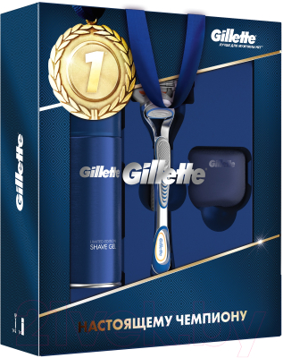 Набор для бритья Gillette Станок Fusion+1 кассета+гель д/бритья д/чувств. кожи 75мл+чехол