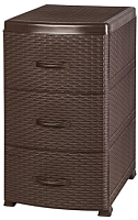 Комод пластиковый Violet Ротанг / 035601 (коричневый)