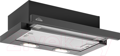Вытяжка телескопическая Elikor Интегра Glass 60П-400-В2Л (черный/стекло черное)