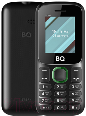 Мобильный телефон BQ Step+ BQ-1848 (черный/зеленый)