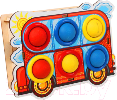 Развивающая игрушка WoodLand Toys Стучалка цветная. Автобус / 115404