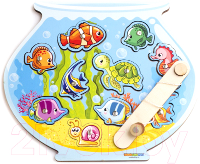 Развивающая игра WoodLand Toys Аквариум. Магнитная рыбалка / 062201