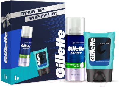 Набор косметики для бритья Gillette Гель после бритья д/чувств. кожи+пена д/бритья д/чувствит. кожи (75мл+100мл)