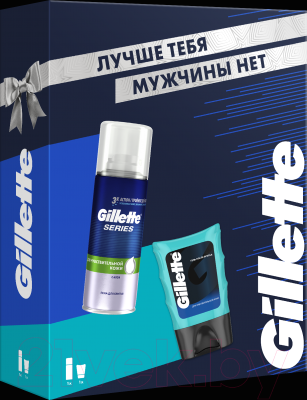 Набор косметики для бритья Gillette Гель после бритья д/чувств. кожи+пена д/бритья д/чувствит. кожи (75мл+100мл)