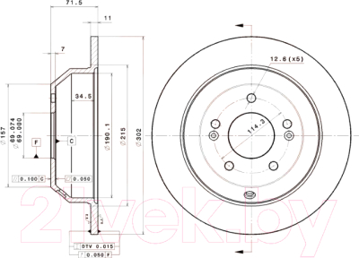 Тормозной диск Brembo 08B60510