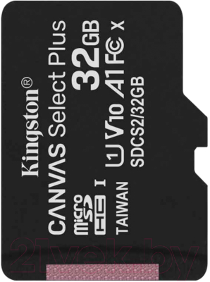 Карта памяти Kingston Canvas Select Plus 100R microSDHC (Class10) UHS-I U1 V10 A1 32GB (SDCS2/32GB)