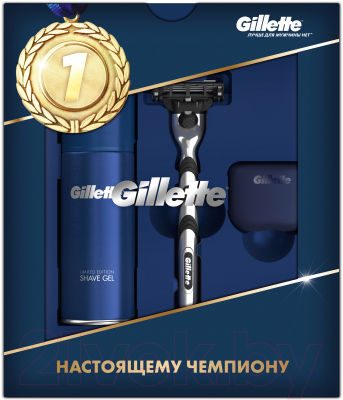 Набор для бритья Gillette Станок Mach3+1 кассета+гель д/бр д/чув. кожи 75мл+дорожн. чехол