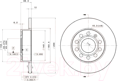 

Тормозной диск Brembo, 08948811