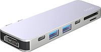 USB-хаб Deppa USB-C 7-в-1 / 73122 (серебристый) - 