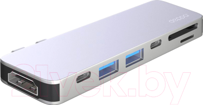 USB-хаб Deppa USB-C 7-в-1 / 73122 (серебристый)