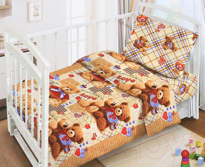 Комплект постельный для малышей Fun Ecotex Мишка Тэдди / FE 10048