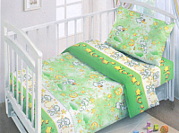 Комплект постельный для малышей Fun Ecotex Сонный мишка / FE 10054 (зеленый) - 