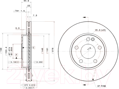 Тормозной диск Brembo 09868011