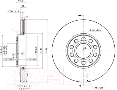 Тормозной диск Brembo 09A42811