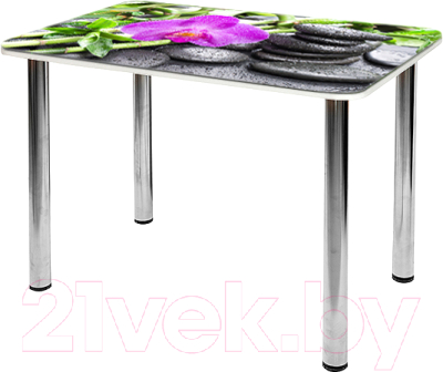 Обеденный стол Алмаз-Люкс СО-Д-02-40 (орхидея с камнями)