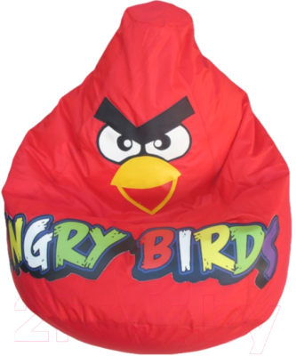 Бескаркасное кресло Flagman Груша Макси Г2.3-041 (Angry Birds красный/цветные буквы)