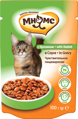 Влажный корм для кошек Мнямс Кролик в соусе / 702327 (0.1кг)