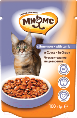 Влажный корм для кошек Мнямс Ягненок в соусе / 702303 (0.1кг)