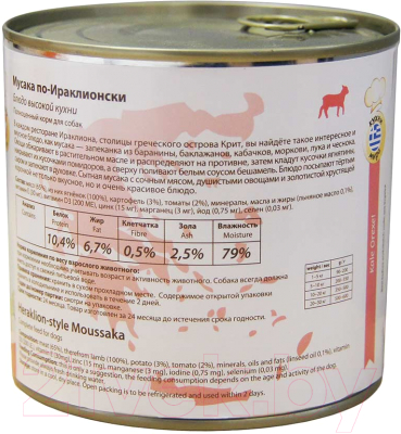 

Корм для собак Мнямс, Мусака по-Ираклионски / 57621