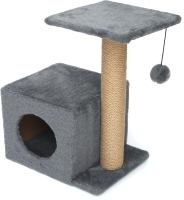 Комплекс для кошек Cat House С боковой полкой 0.58 (джут серый) - 